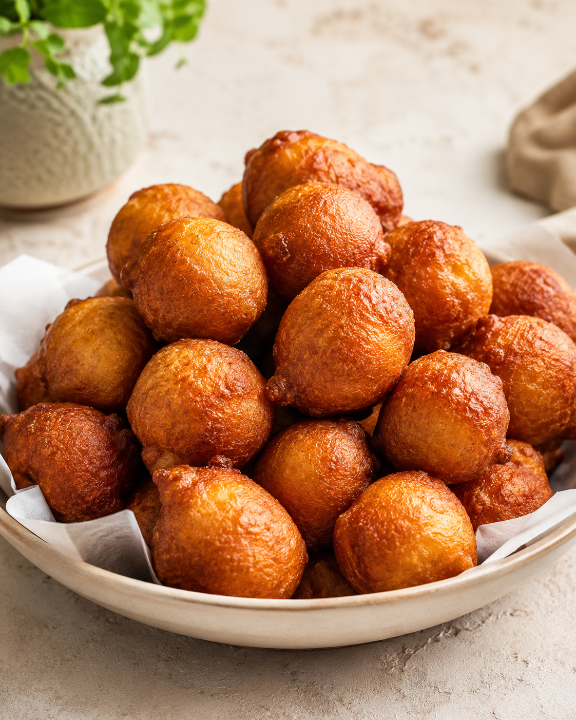 Goldbraune frittierte Teigbällchen